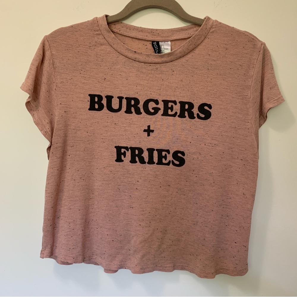 Divided Pink 'BURGERS + FRIES' Graphic Tee